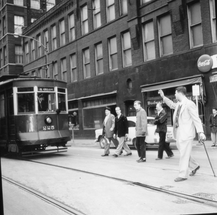 Car #225 at Kinzie and State (CTA Historical Collection)