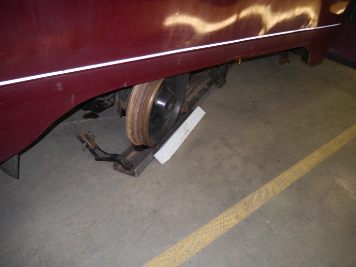 Interestingly, a couple of PCCs in the shop are not on rails. The metal under the wheels is there simply to protect the floor. Cars can be moved on and off the tracks in just a few hours by one man.