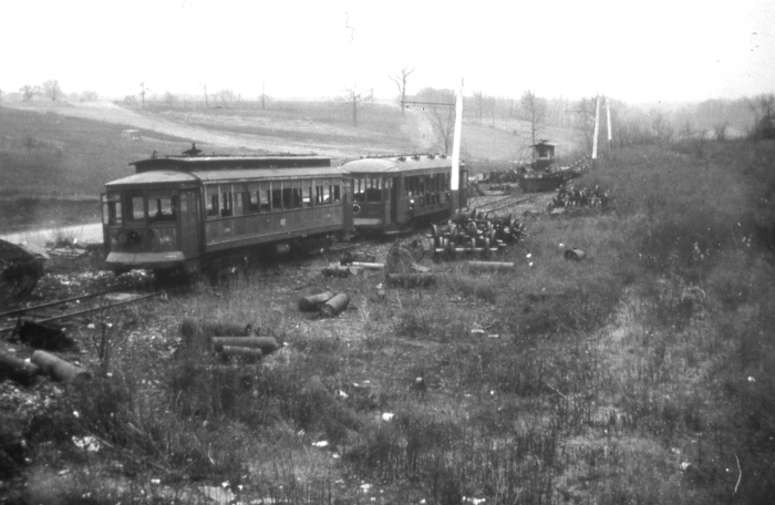The Lehigh Valley Transit scrap track circa 1938. (Author's collection)