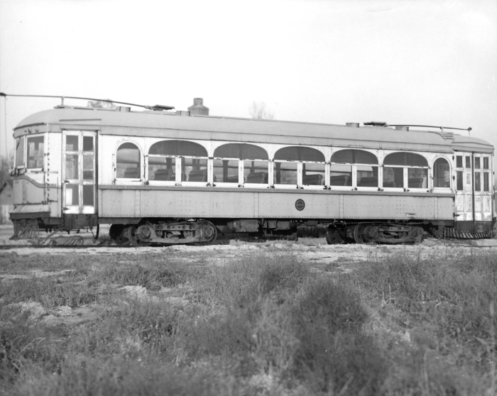 Aurora, Elgin & Fox River 306, shortly after it arrived at the Columbia Park and Southwestern aka "Trolleyville USA" in 1954. Gerald Brookins acquired it from Shaker Heights Rapid Transit. This car is now at the Illinois Railway Museum. (Photo by George Snyder, from Author's collection)
