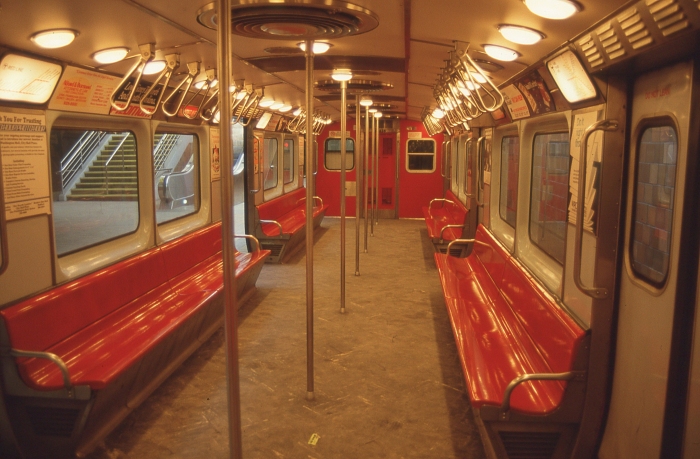 Interior of a Red Line train. (Photo by David Sadowski)