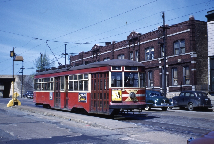 Sadly, none of Chicago's "Sedans" (aka Peter Witts) were saved, even though they were some of CSL's finest cars ever. Here we see 3377 on May 6, 1951, at 95th and Cottage Grove. (Author's collection)