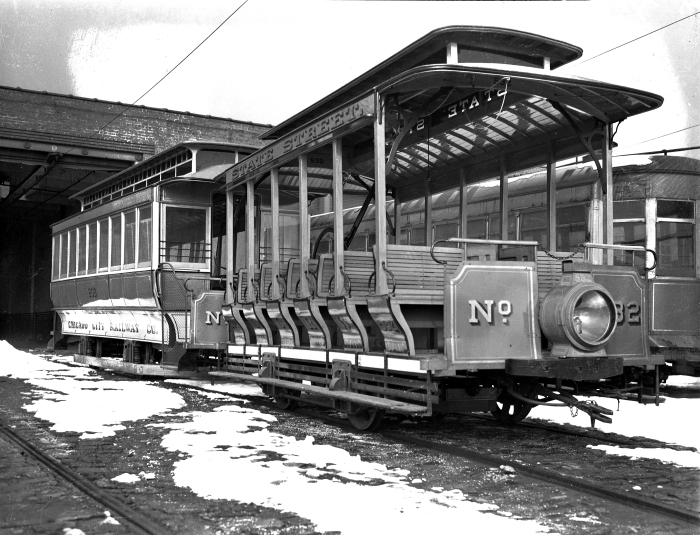 Chicago Surface Lines built two cable car replicas for the 1933 Century of Progress. Since 1938, car 532 has been on display at the Museum of Science and Industry. CCR 209 is at the Illinois Railway Museum. Here is how the cars looked on February 25, 1938. Chicago's cable car system will be featured at CERA's May program, where our speaker will be author Greg Borzo. (Author's collection)