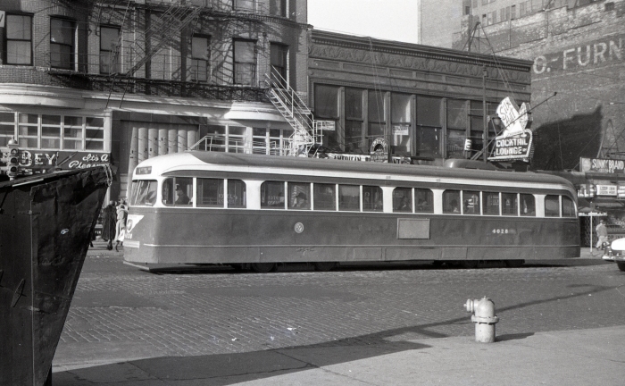Frame 16 - "Prewar PCC 4028 as a 4 (Cottage Grove) car southbound on Wabash approaching Roosevelt." -GF