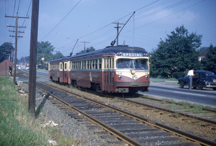 PST 24 and 14 at Westgate Hills on the West Chester line on September 4, 1950.