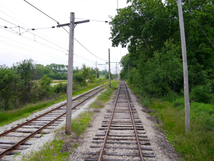 The passing siding in the middle of the line between East Troy and Mukwonago. (Photo by David Sadowski)