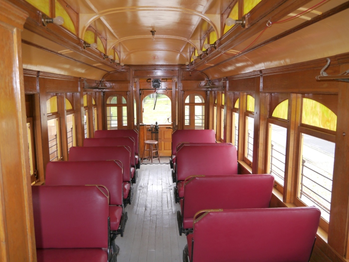 Interior of restored Sheboygan car 26. (Photo by David Sadowski)