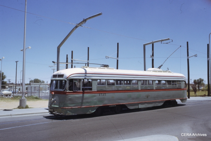 El Paso City Lines pre-war PCC 1515 in June 1971. It's possible this same car may be restored and once again run on the streets of El Paso.