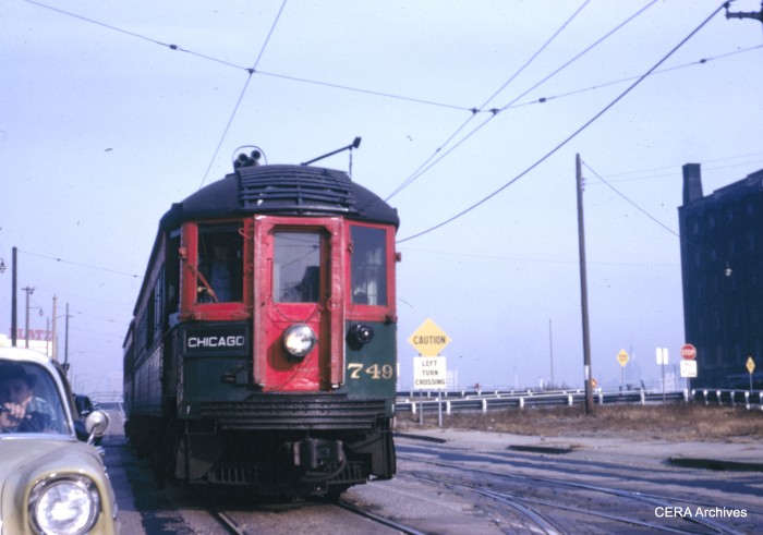 749 in Milwaukee in late 1962, just a few months before all North Shore Line service was abandoned. IRM acquired this car in 1963.