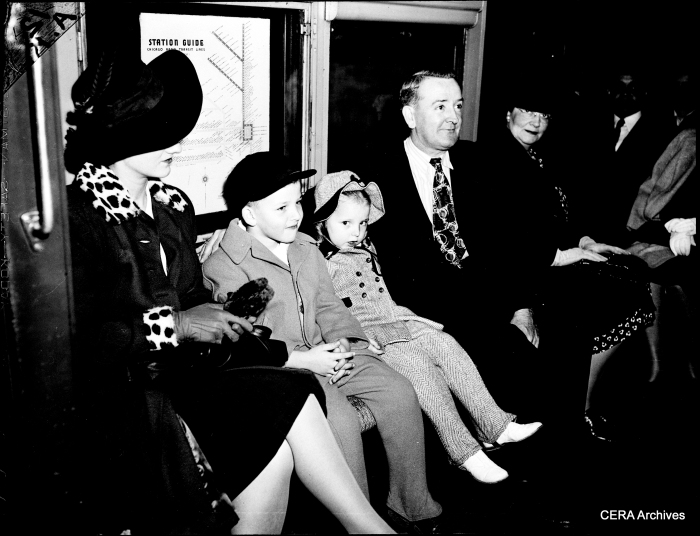 A Chicago family, all dressed up for their first subway ride, in October 1943.