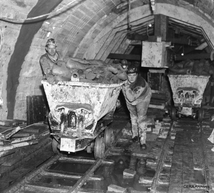 Apparently some portion of the new subway was dug out by hand using long knives, in much the same fashion as the old Chicago Tunnel Company system of decades before.
