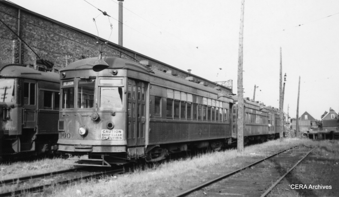 North Shore city streetcar 360 in August 1949.