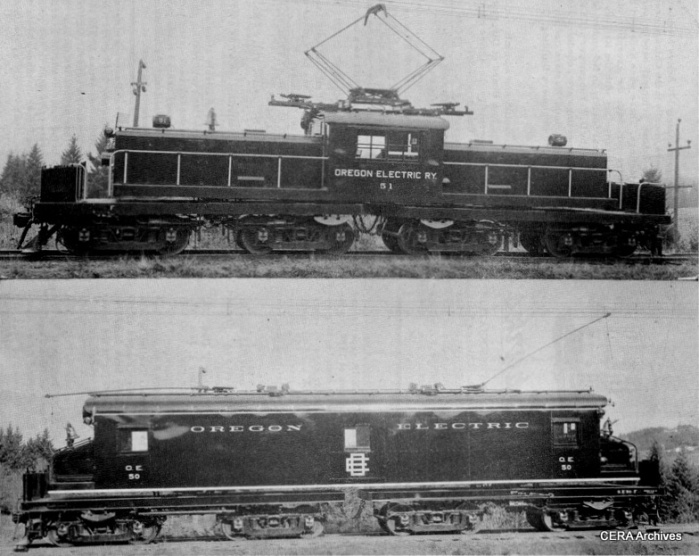 The two freight locos as they looked on the Oregon Electric. (From CERA B-77)