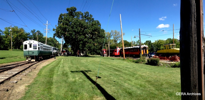 A panoramic view of the north end of the Fox River Trolley Museum. (Photo by Diana Koester)