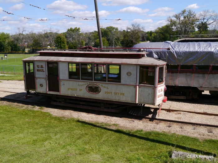 Fox River's collection includes Chicago streetcar RPO 6. In the early 1900s, trolleys collected mail en route and some sorting and cancelling happened on board. (Photo by David Sadowski)