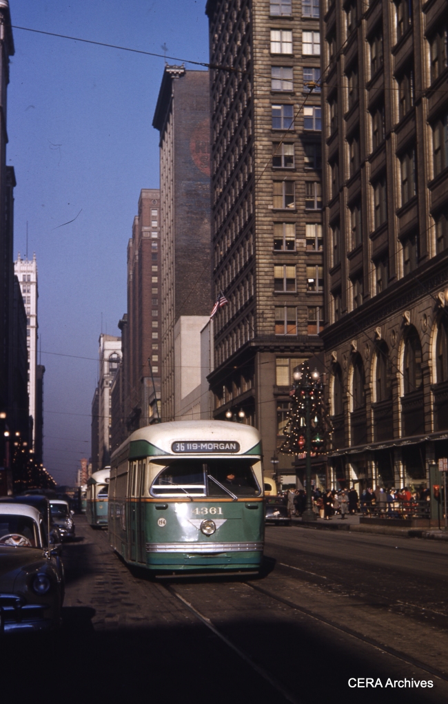Our next book (B-146) will be called Chicago Streetcar Pictorial: the PCC Car Era 1936-1958, to be published in Spring 2014. (Photo by James J. Buckley, CERA Archives)