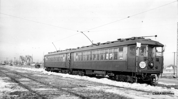 #10 - "CERA trip #6 on 2/12/39 taken along Mannheim Rd. on the Mt. Carmel/Cook County branch of the CA&E." (Photographer unknown)