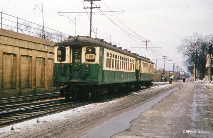 "Side of the road" rapid transit operation in January 1961. (Photographer unknown)