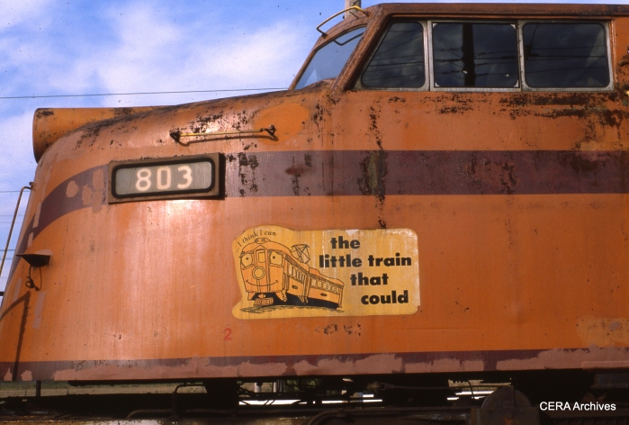 "Little Joe" locomotive 803 in October 1983. (Photo by David Sadowski)
