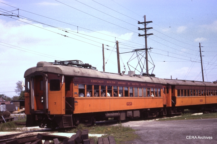 Cars 7 and 212 in west South Bend on May 24, 1963. (Photographer Unknown)