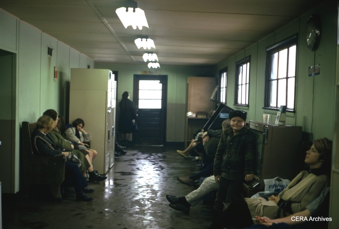 The waiting room at the East Chicago station in January 1970. (Photographer Unknown)