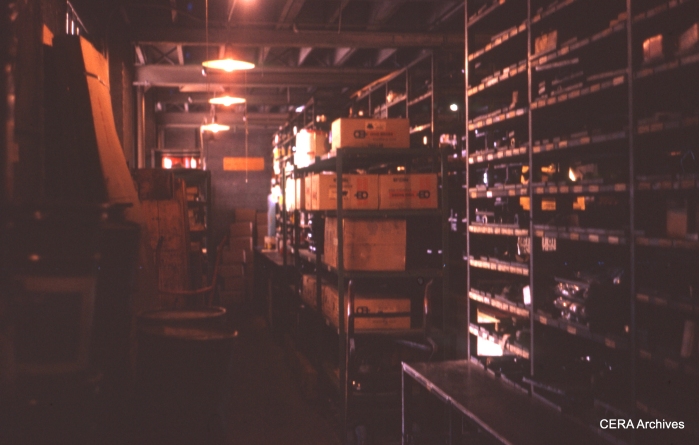 The stock room at the shops in January 1970. (Photographer Unknown)