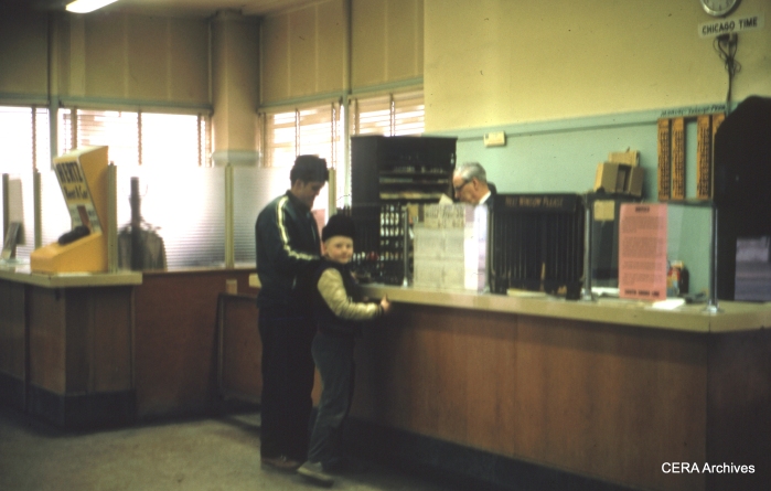 This may be the downtown South Bend station interior, April 1970. (Photographer Unknown)