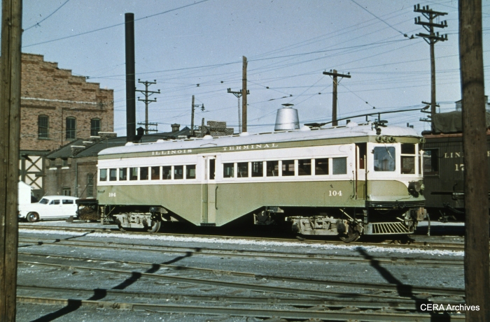 IT 104 at the Granite City Shops in May 1953. (Photographer unknown - CERA Archives)