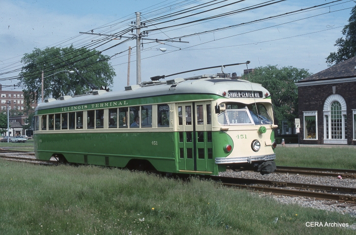 IT 451 at Shaker Square on the Cleveland RTA in June 1976. (Photographer unknown - CERA Archives)