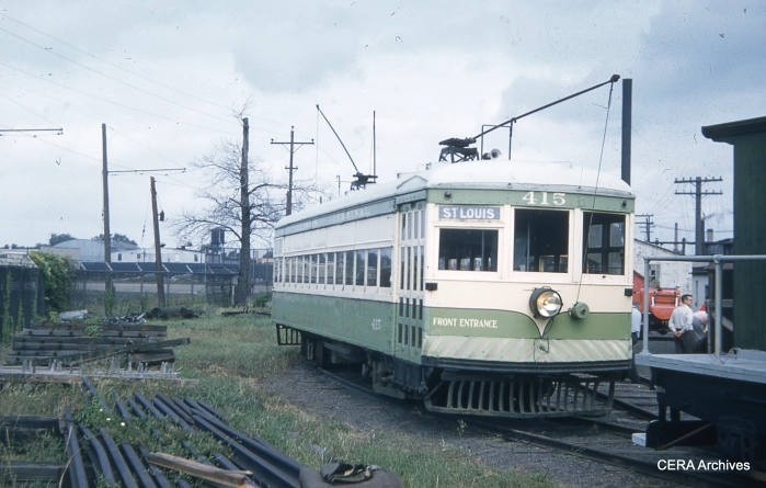 IT 415 at the Illinois Electric Railway Museum in North Chicago on September 15, 1957. (Charles L. Tauscher Photo - CERA Archives)