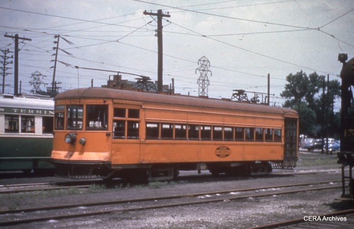 IT 404, still in "Traction Orange," in Granite City on June 10, 1952. (Photographer unknown - CERA Archives)