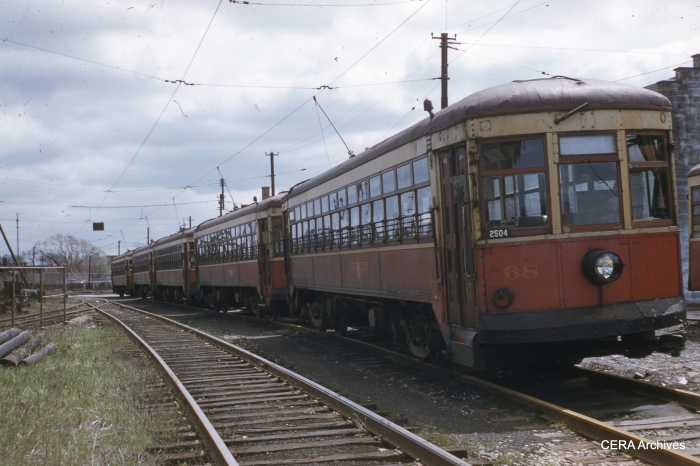 RTC 68 lined up with other cars on April 30, 1956. (Photographer unknown - CERA Archives)