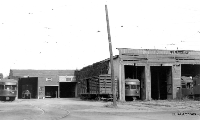 An IR car barn at an unidentified location. (Photographer unknown - CERA Archives)