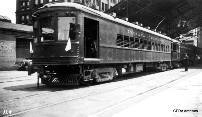 IR heavyweight interurban car 432 in the 1930s at the Indianapolis Traction Terminal. When built in 1904, it was the largest interurban station in the world, with lines radiated out in all directions. This car was built by St. Louis Car Co. in 1925. (Photographer unknown - CERA Archives)