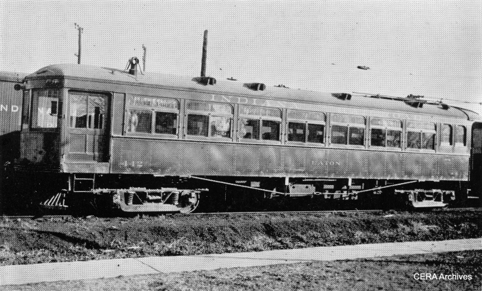 IR 442, aka "Eaton." Don's Rail Photos reports, "442 was built by Jewett in 1913 as Grand Rapids Holland & Chicago 20. In 1916 it became Michigan Rys. 112. When that company broke up in 1924, it reverted as GRH&C 112. In 1927 it was sold as UTI 442 "Eaton" and became IRR 442 in 1930. It was rebuilt to one man in 1936." (Barney Neuburger Photo - CERA Archives)