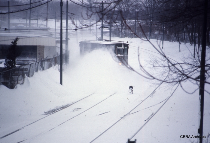 Snow sweeper 5178 at work in Newark in February 1967. (Photographer Unknown - CERA Archives)