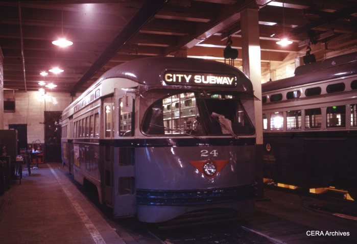 PCC 24 at the Newark shops on January 22, 1971. (Photographer Unknown - CERA Archives)