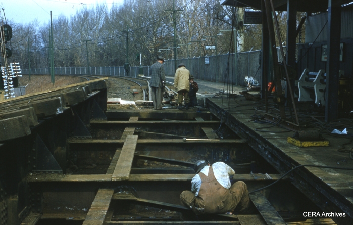 Track work in April 1960. (Photographer Unknown - CERA Archives)