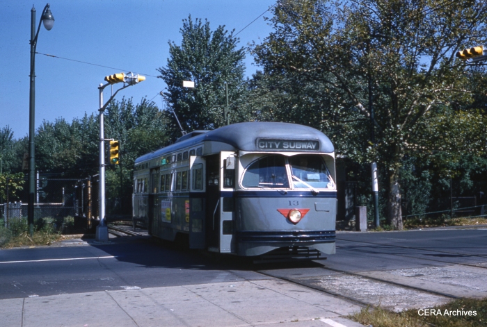 PCC 13 at Orange Street on September 25, 1960. (Joseph P. Saitta Photo - CERA Archives)
