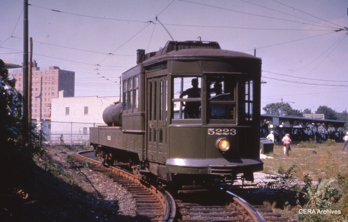 Work car 5223 at Franklin Avenue on September 7, 1964. (Photographer Unknown - CERA Archives)