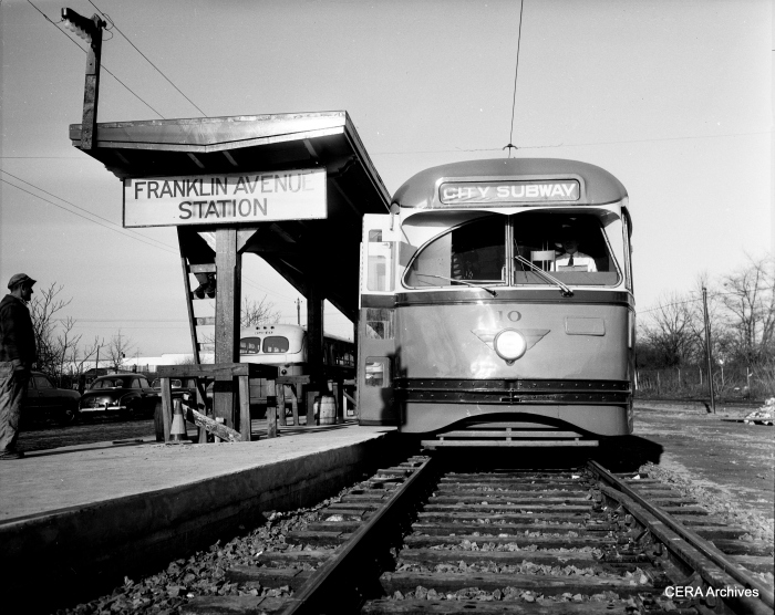 PCC 10 at Franklin Avenue in the 1950s. (Photographer Unknown - CERA Archives)