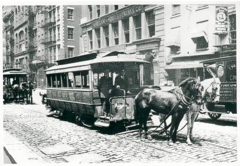 The real last horsecar line in New York City in 1917.