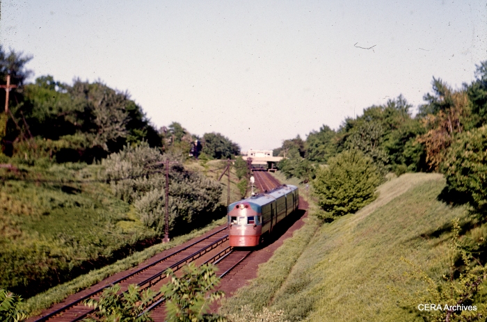 An Electroliner in the Evanston open cut in July 1962. (CERA Archives)