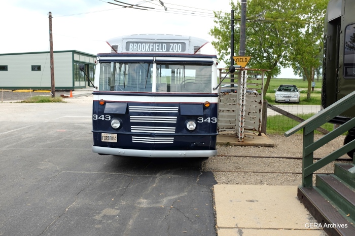 Montebello Municipal Lines 17, repainted as the Chicago and West Towns 343, was built by Ford in 1944.