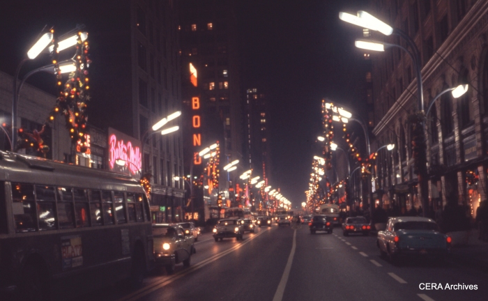 State Street at night in December 1959.