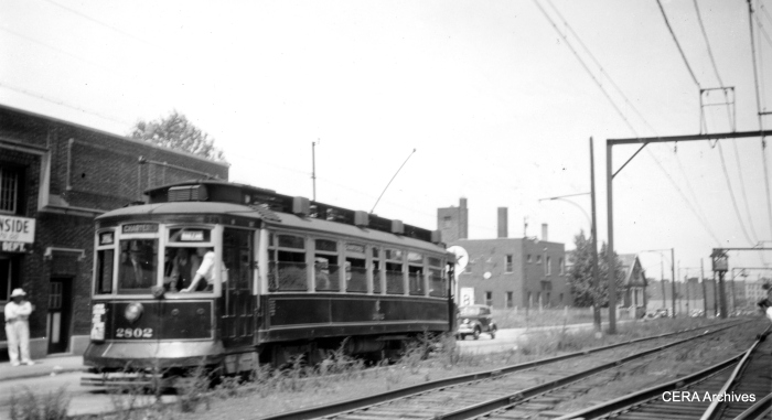 City car 2802 on a "Railfan Special." (R. J. Anderson Photo - CERA Archives)