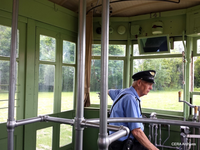 At the helm of the C&WT 141. (Diana Koester Photo)
