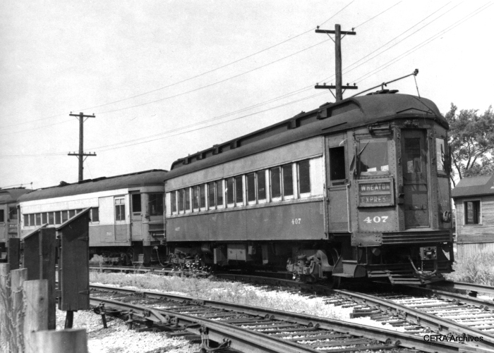 A 1956 photo of a CA&E train similar to the type featured on our Railroad Record Club Vol. 1 audio CD. (R. F. Munroe Photo - CERA Archives)