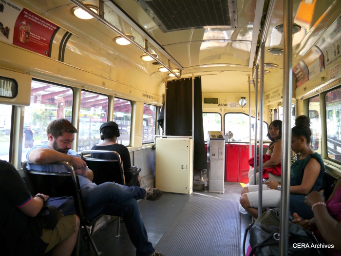 A PCC interior on the Ashmont-Mattapan "high speed trolley."